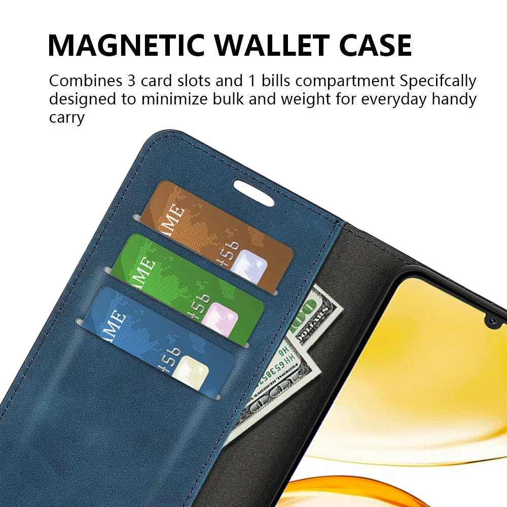 Stand Cover for Realme Narzo N53 4G , PU Leather Wallet Skin-touch Smartphone Flip Case - Blue - 5