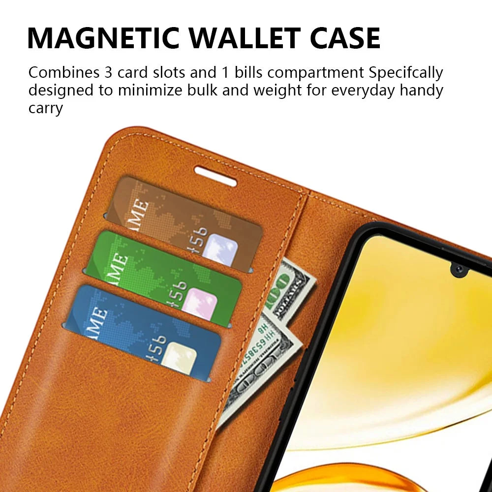 For Realme Narzo N53 4G Protective Case Wallet Stand Calf Texture PU Leather Phone Cover - Yellow - 5