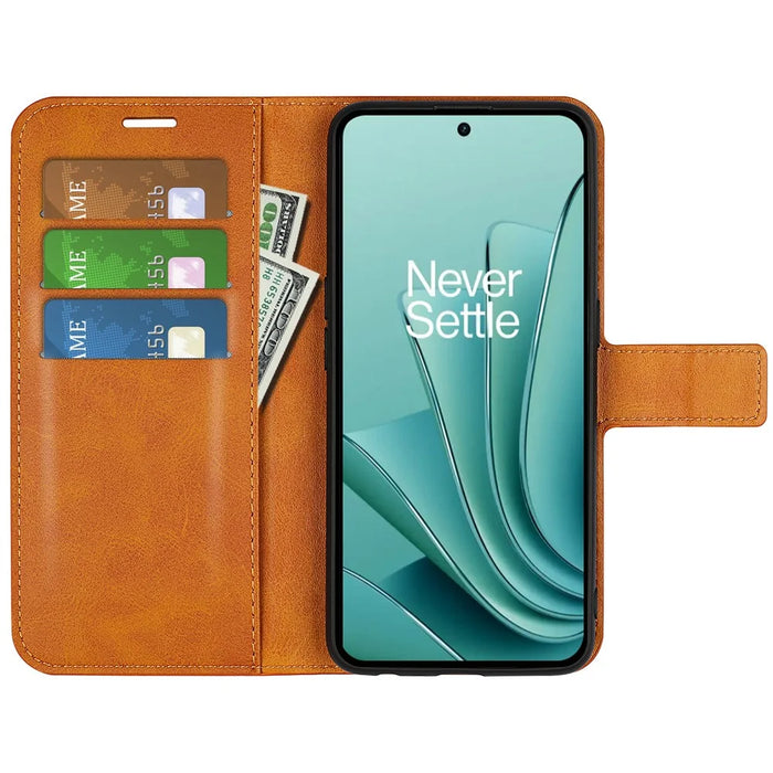 For OnePlus Ace 2V / Nord 3 5G PU Leather Wallet Case Stand Calf Texture Protective Phone Cover - Yellow - 2