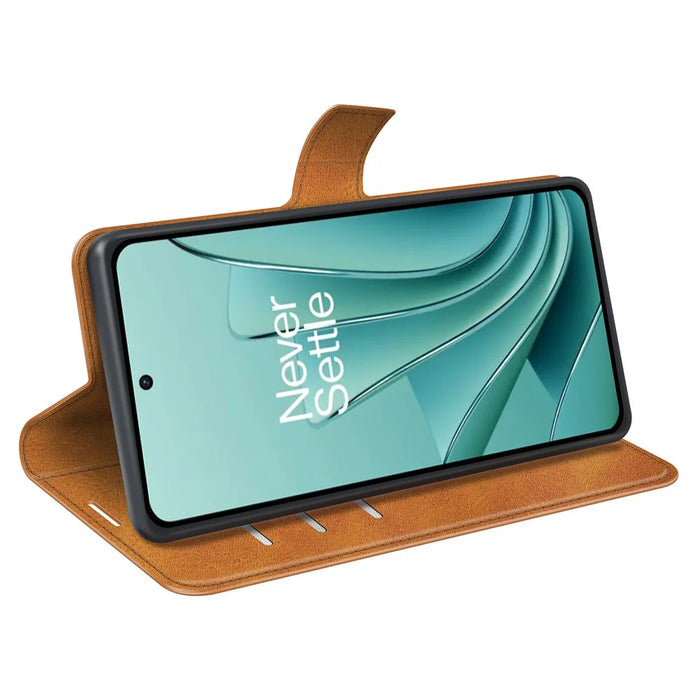 For OnePlus Ace 2V / Nord 3 5G PU Leather Wallet Case Stand Calf Texture Protective Phone Cover - Yellow - 3