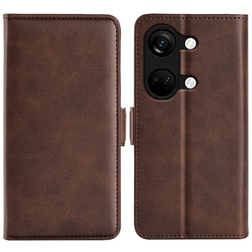 Calf Texture Stand Cover for OnePlus Ace 2V / Nord 3 5G , PU Leather+TPU Wallet Phone Case - Brown - 1