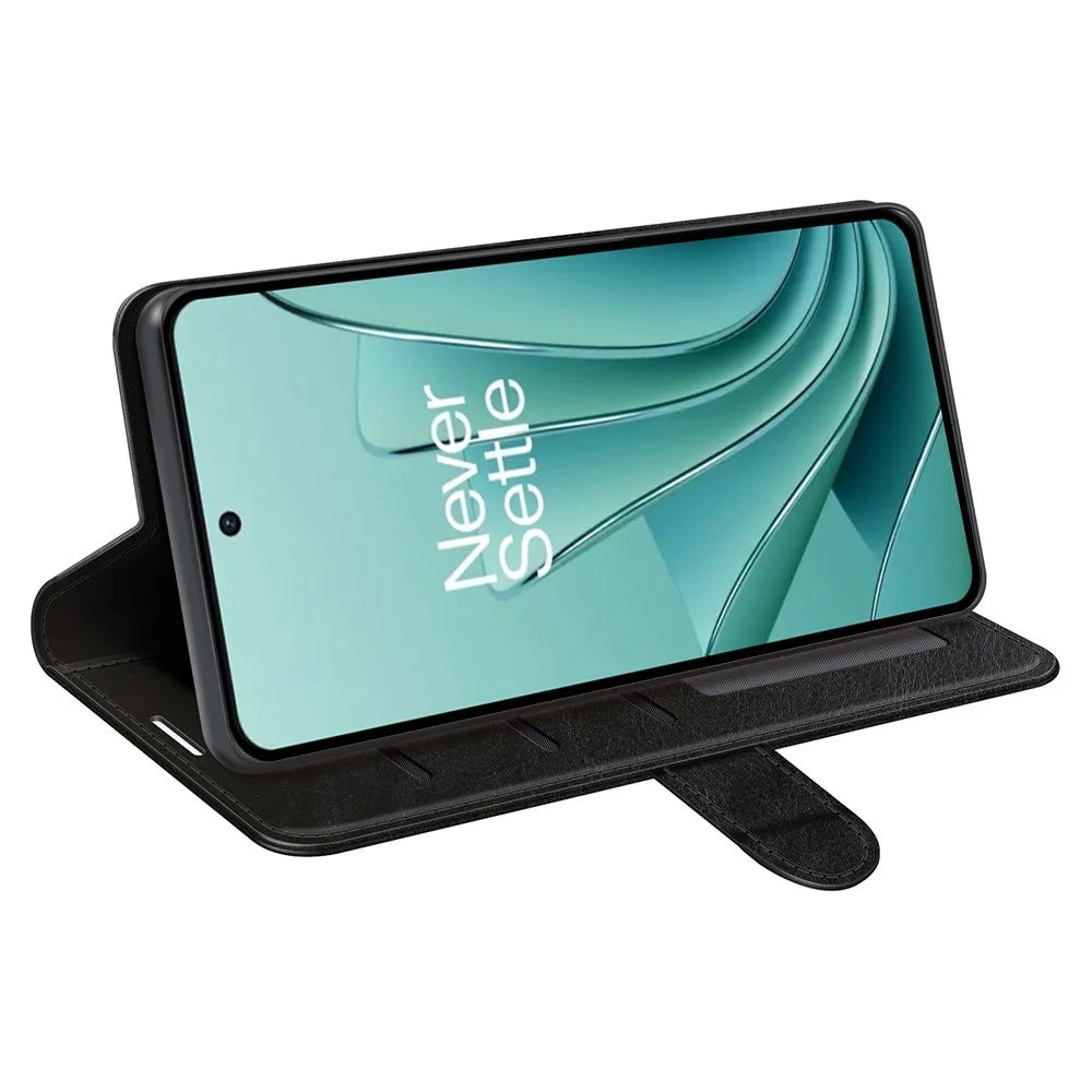 For OnePlus Ace 2V / Nord 3 5G Crazy Horse Texture Phone Wallet Case PU Leather Horizontal Stand Cover - Black - 3