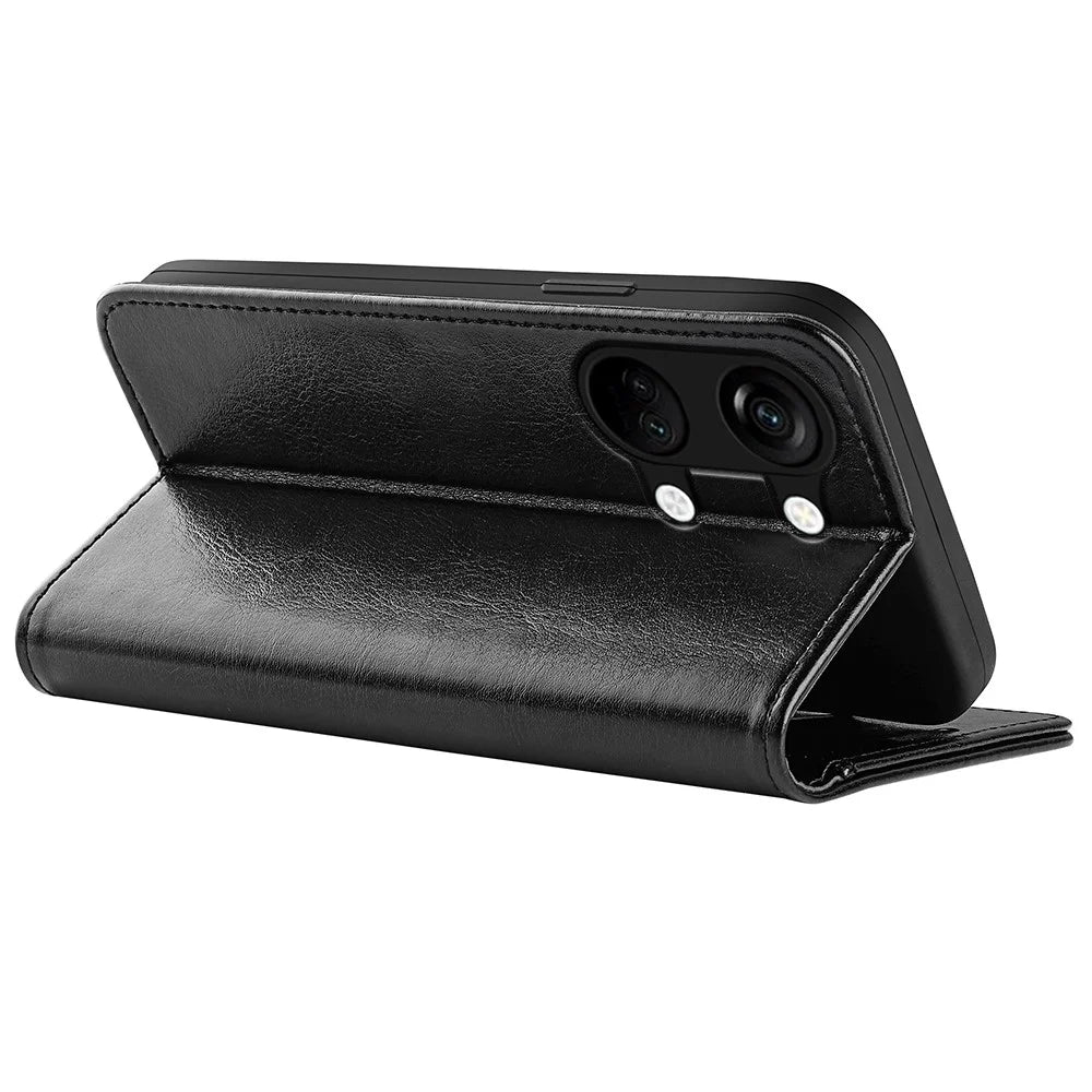 For OnePlus Ace 2V / Nord 3 5G Crazy Horse Texture Phone Wallet Case PU Leather Horizontal Stand Cover - Black - 4