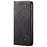 For iPhone 15 Pro Max Phone Case PU Leather Jeans Cloth Texture Wallet Stand Anti-Scratch Phone Cover - Black - 6