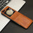 For Samsung Galaxy Z Flip5 5G Card Holder Phone Case PU Leather PC Shockproof Phone Protector Cover - Brown - 6