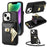 For iPhone 14 Plus Card Slots PU Leather Coated TPU Case Zipper Pocket Phone Cover with Kickstand - Black - 1