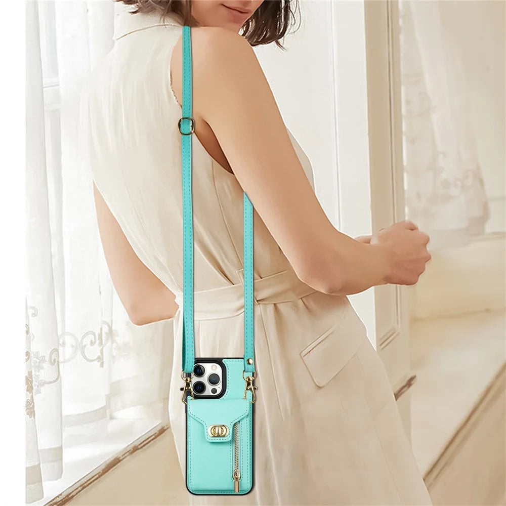 Card Slots Kickstand Phone Cover for iPhone 14 Pro Max , Zipper Pocket PU Leather + TPU Case - Green - 6
