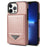 N.BEKUS For iPhone 15 Pro RFID Blocking Kickstand Card Holder Phone Cover Leather Coated TPU Case - Pink - 1