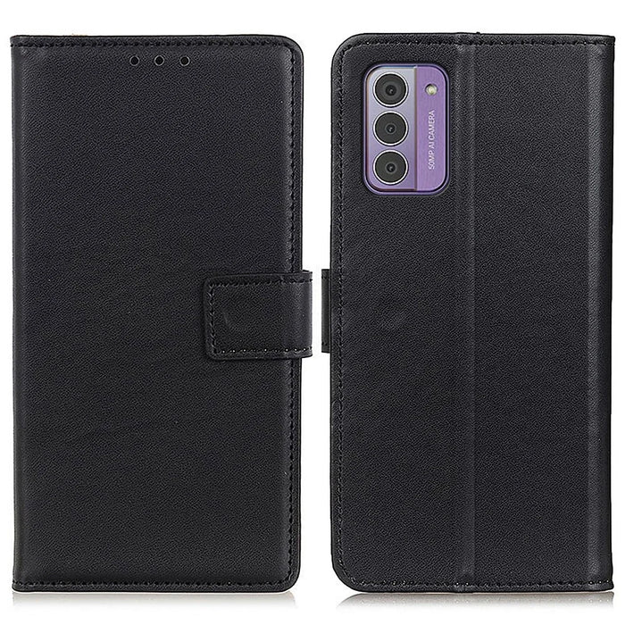 For Nokia G42 Shockproof Cover Textured PU Leather Wallet Stand Phone Case - Black - 1