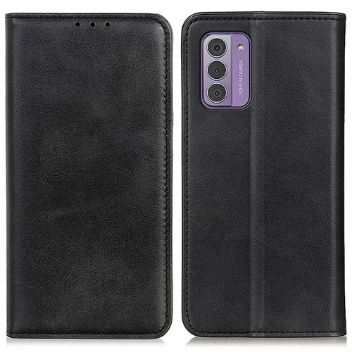 Split Leather Phone Case for Nokia G42 Anti-drop Stand Wallet Protective Cover - Black - 1