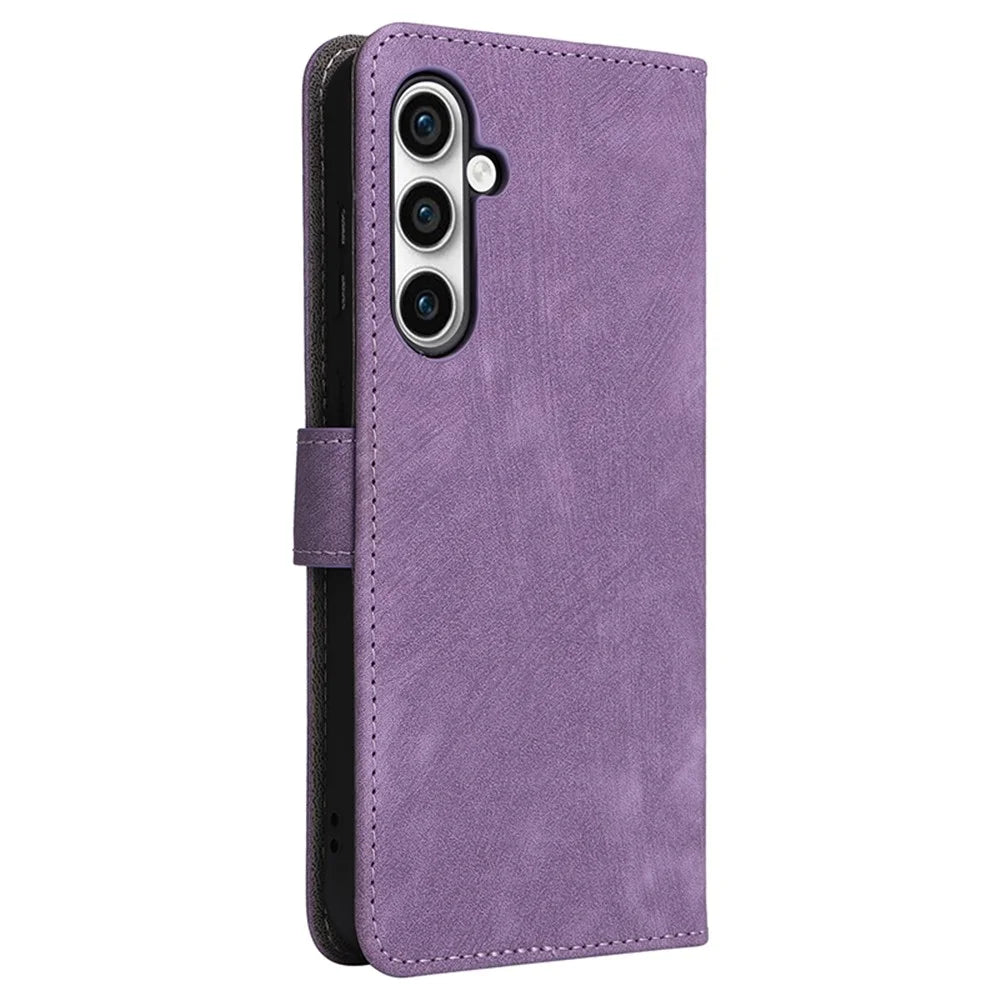 For Samsung Galaxy S23 FE RFID Blocking Wallet Stand PU Leather Case Cell Phone Cover with Strap - Purple - 7
