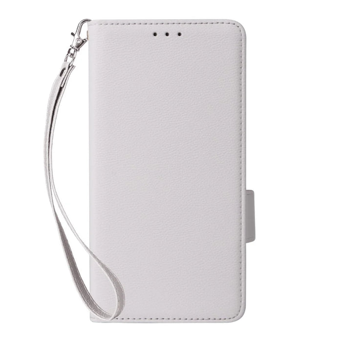 Anti-Scratch Phone Case for Nokia C110 Litchi Texture PU Leather Wallet Stand Cover - White - 7