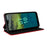 For Nokia C110 PU Leather Phone Cover Rhombus Imprinted Stand Flip Shell Wallet Case - Red - 3