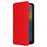 For Nokia C110 PU Leather Phone Cover Rhombus Imprinted Stand Flip Shell Wallet Case - Red - 7
