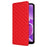 Phone Shell for Nokia G310 PU Leather Rhombus Imprinted Wallet Case Stand Flip Phone Cover - Red - 7