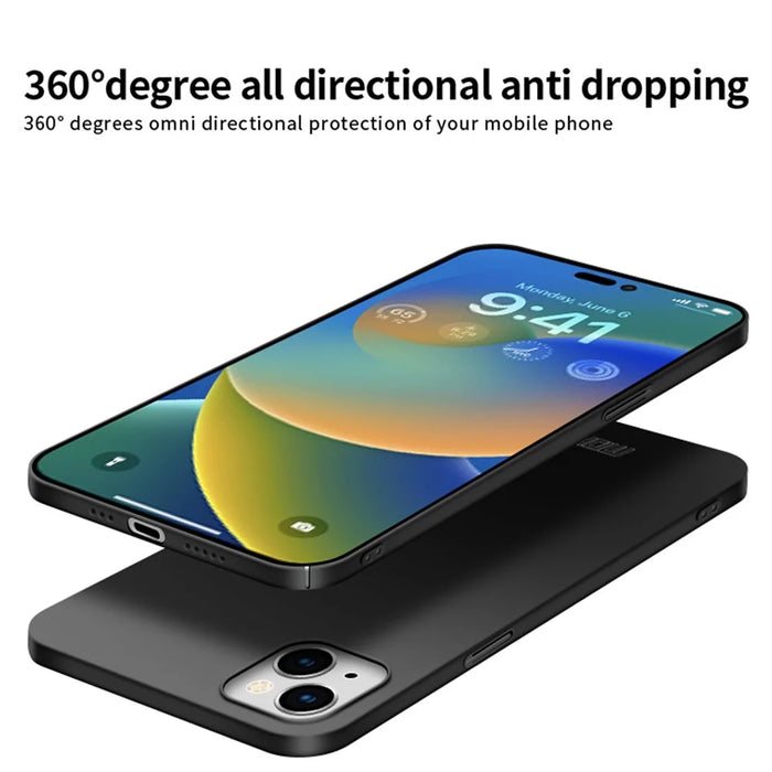 MOFI JK PC Series-1 Shield for iPhone 15 Matte PC Phone Case Dustproof Cell Phone Cover - Black - 6