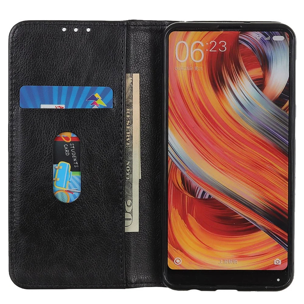 For Nokia G42 Anti-Scratch Litchi Texture Split Leather Phone Case Wallet Stand Dustproof Phone Cover - Black - 2