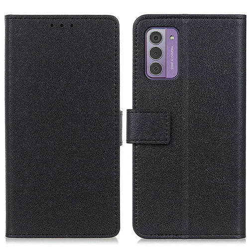 For Nokia G42 Phone Case Stand Wallet Protective Cover PU Leather Cell Phone Protective Shell - Black - 1