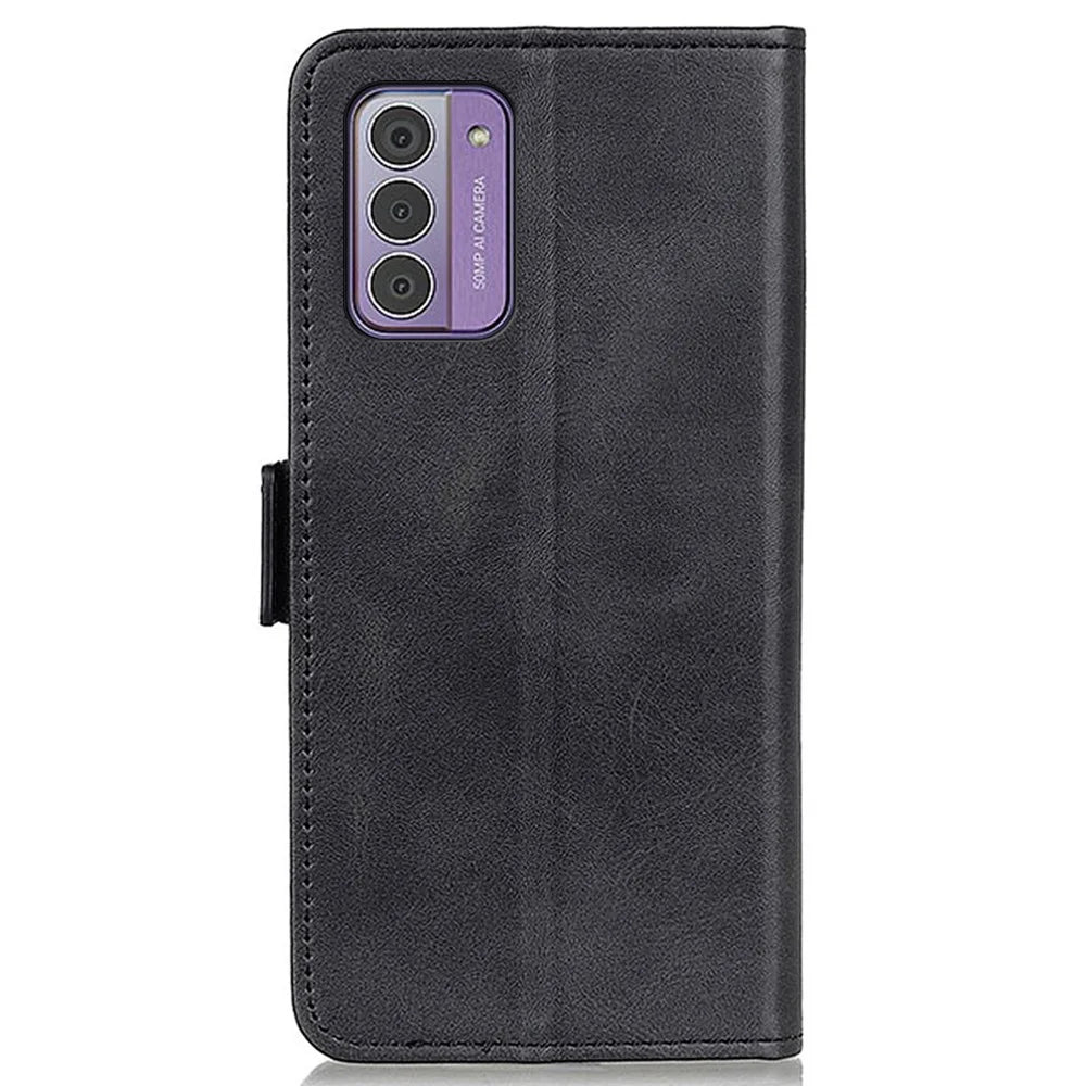 For Nokia G42 Cowhide Texture PU Leather Wallet Phone Case Phone Stand Cover - Black - 6