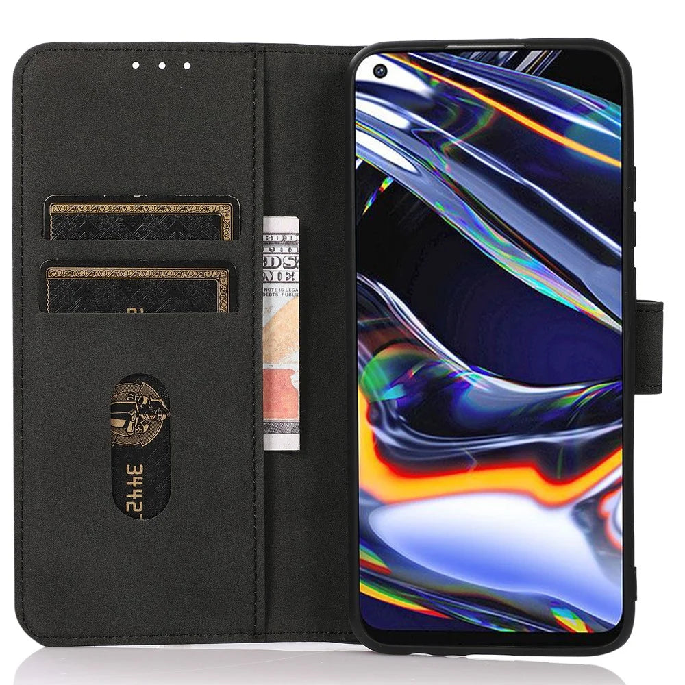 KHAZNEH For Nokia G42 Fine Textured PU Leather Smartphone Case Wallet Stand Phone Cover - Black - 3