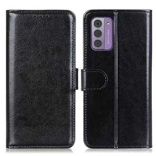 For Nokia G42 TPU + PU Leather Phone Case Stand Crazy Horse Texture Cell Phone Cover Wallet - Black - 1
