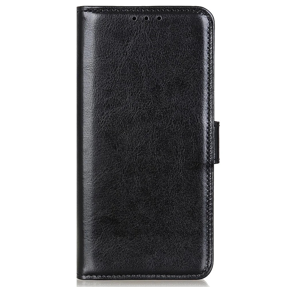 For Nokia G42 TPU + PU Leather Phone Case Stand Crazy Horse Texture Cell Phone Cover Wallet - Black - 6