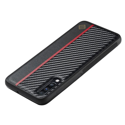 LC.IMEEKE For Samsung Galaxy A50 / A50s / A30s Phone Case Carbon Fiber Splicing Leather + TPU + EVA Cover - 2
