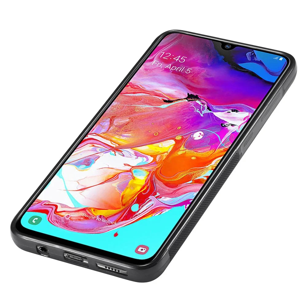 LC.IMEEKE Leather Coated TPU + EVA Case for Samsung Galaxy A70 , Carbon Fiber Splicing Phone Cover - 3