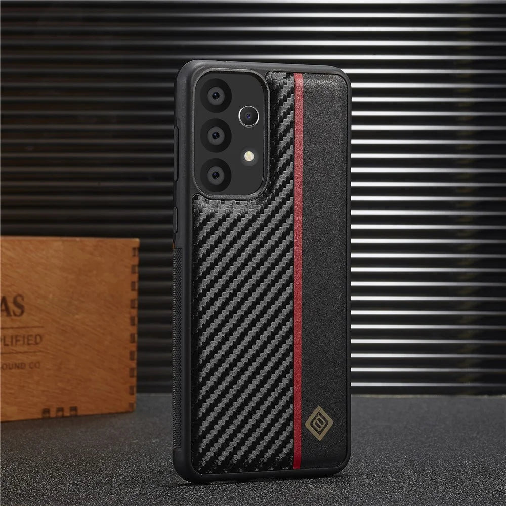 LC.IMEEKE For Samsung Galaxy A33 5G Carbon Fiber Splicing Case PU Leather + TPU + EVA Phone Cover - 7