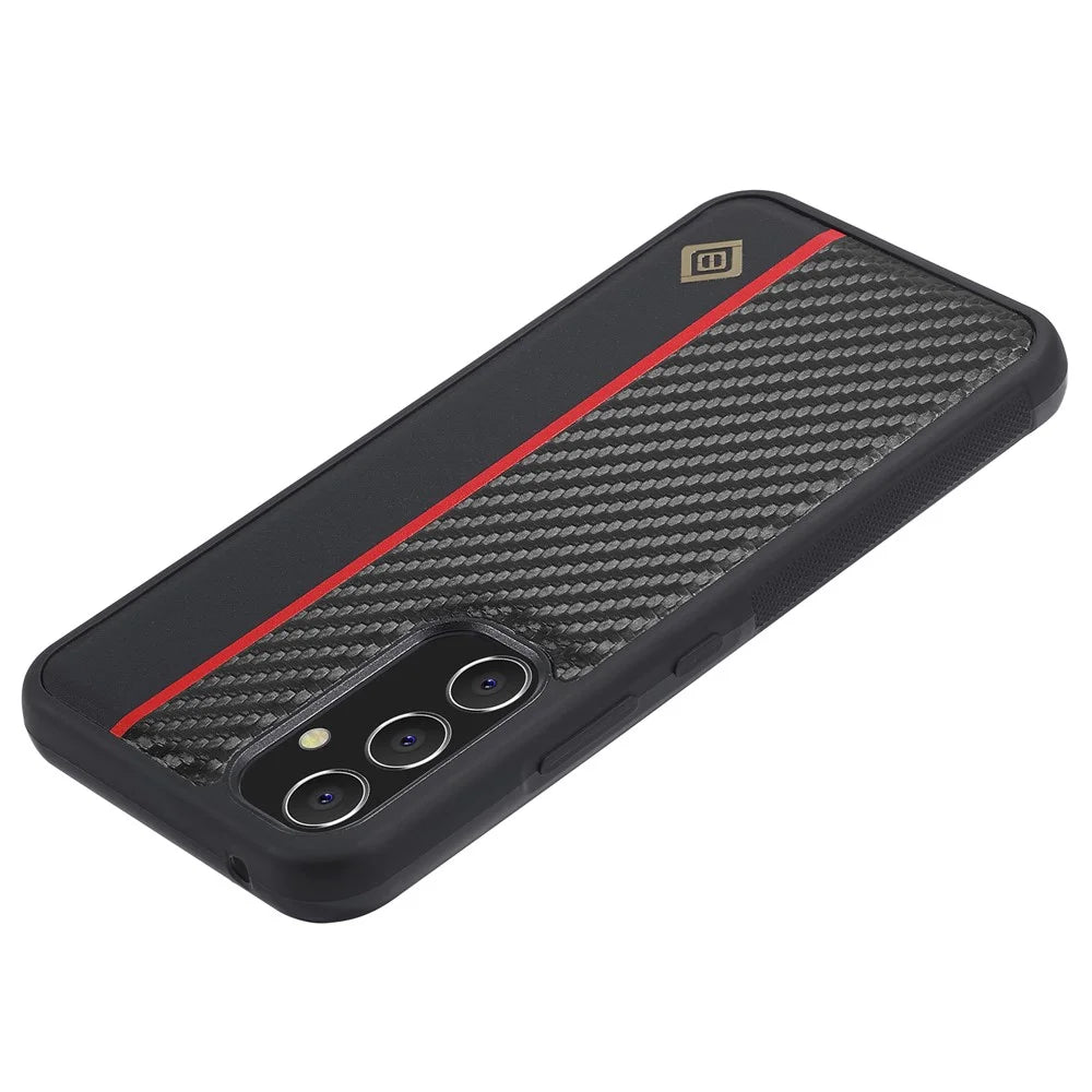 LC.IMEEKE For Samsung Galaxy A54 5G Carbon Fiber PU Leather Coating Phone Case TPU + EVA Phone Cover - 2