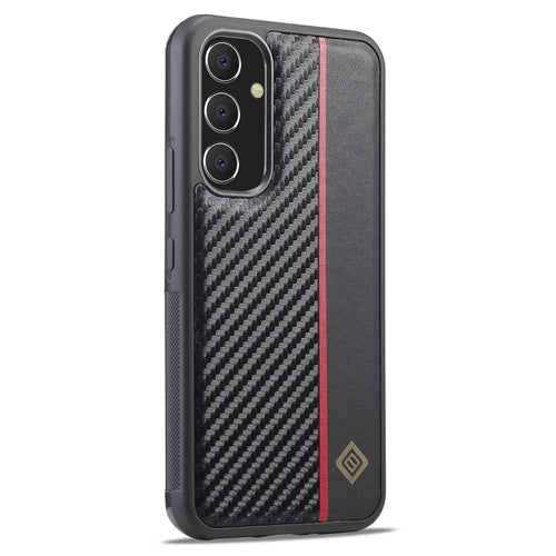 LC.IMEEKE Leather Coated TPU+EVA Case for Samsung Galaxy A24 4G (162.1 x 77.6 x 8.3mm) , Carbon Fiber Splicing Phone Cover - 1