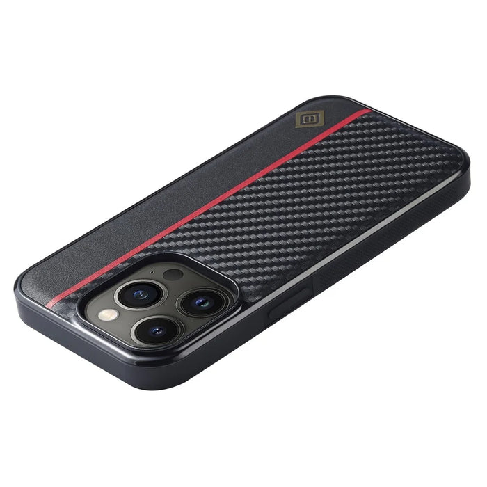 LC.IMEEKE For iPhone 13 Pro Carbon Fiber Splicing PU Leather Coating Phone Case TPU + EVA Cover - 4