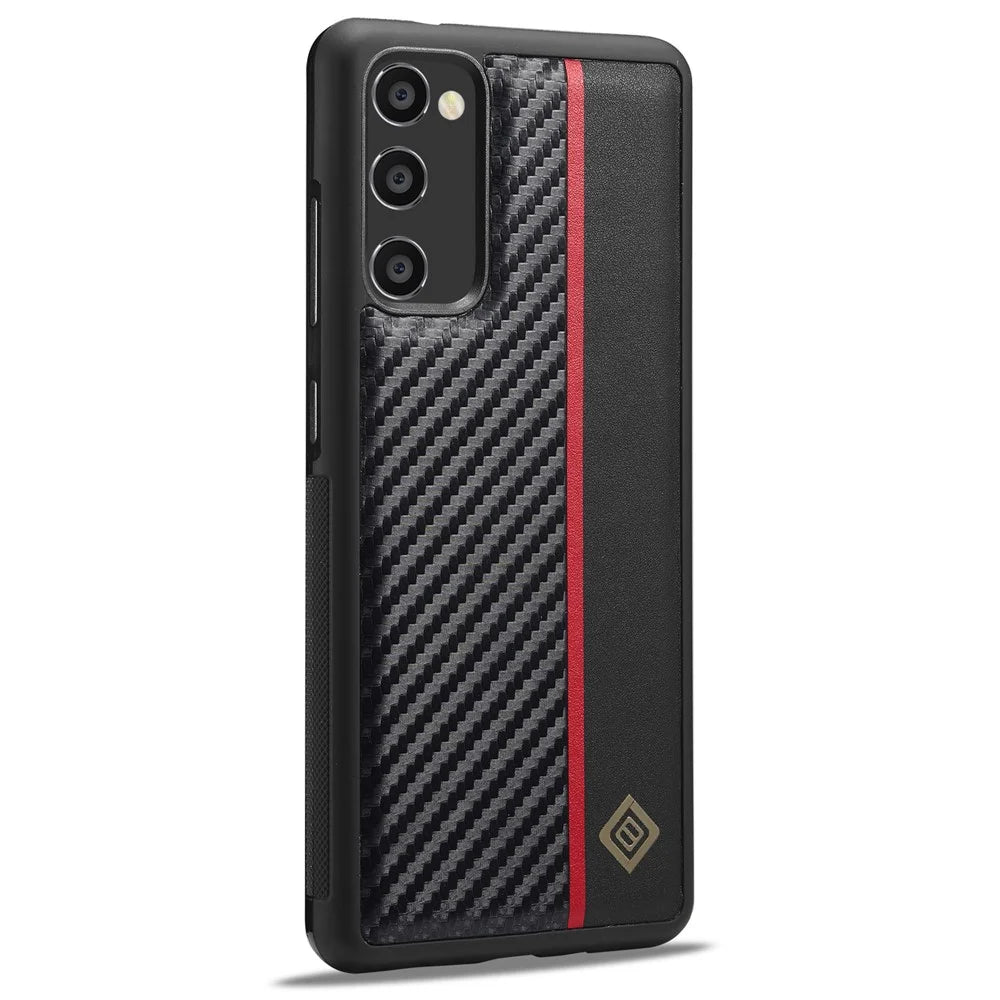 LC.IMEEKE For Samsung Galaxy Note20 / Note20 5G Phone Case Carbon Fiber Leather Coated TPU + EVA Cover - 1