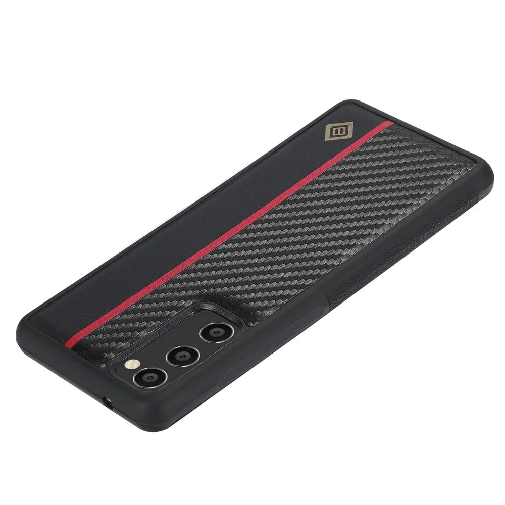 LC.IMEEKE For Samsung Galaxy Note20 / Note20 5G Phone Case Carbon Fiber Leather Coated TPU + EVA Cover - 7