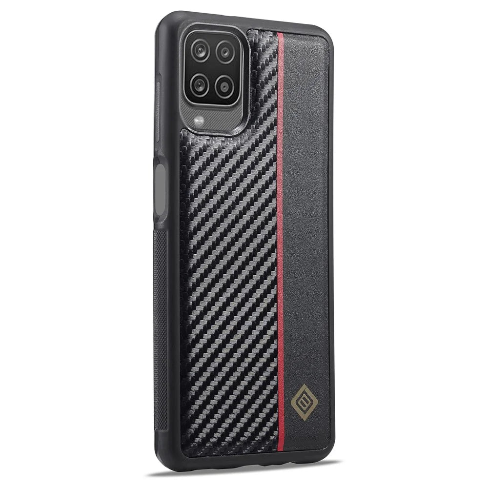 LC.IMEEKE Phone Cover for Samsung Galaxy A22 4G (EU Version) , Carbon Fiber Leather Coated TPU+EVA Case - 1