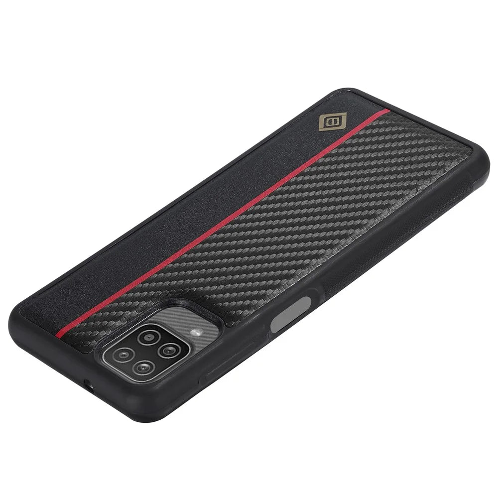 LC.IMEEKE Phone Cover for Samsung Galaxy A22 4G (EU Version) , Carbon Fiber Leather Coated TPU+EVA Case - 2
