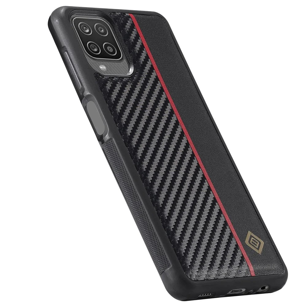 LC.IMEEKE Phone Cover for Samsung Galaxy A22 4G (EU Version) , Carbon Fiber Leather Coated TPU+EVA Case - 5