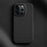 MELKCO For iPhone 14 Pro Max Genuine Cow Leather Coated PC Back Case Soft Microfiber Lining Incomplete Cover Phone Case - Black - 2