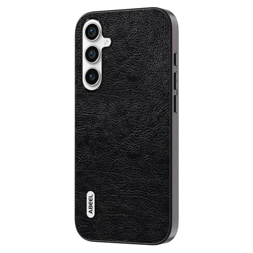 ABEEL For Samsung Galaxy S23 FE Litchi Texture Phone Case PU Leather Coated TPU+PC Retro Phone Back Cover - Black - 1