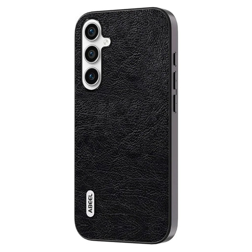 ABEEL For Samsung Galaxy S23 FE Litchi Texture Phone Case PU Leather Coated TPU+PC Retro Phone Back Cover - Black - 1