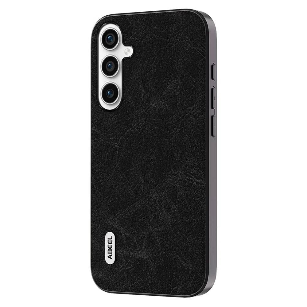 ABEEL For Samsung Galaxy S23 FE Litchi Texture Cover PU Leather+PC+TPU Cell Phone Case - Dreamy Black - 1