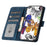 For iPhone 15 Plus Imprinted Butterflies Phone Case PU Leather Wallet Stand Skin-touch Cover with Strap - Blue - 2