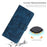 For iPhone 15 Plus Imprinted Butterflies Phone Case PU Leather Wallet Stand Skin-touch Cover with Strap - Blue - 5