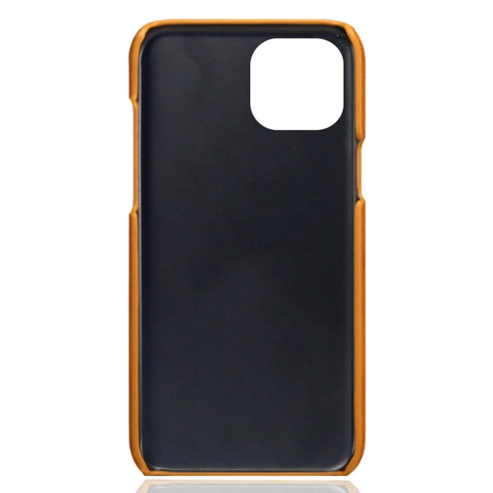 Dual Card Slots Phone Cover for iPhone 15 , PU Leather Coated PC Protective Back Case - Orange - 4
