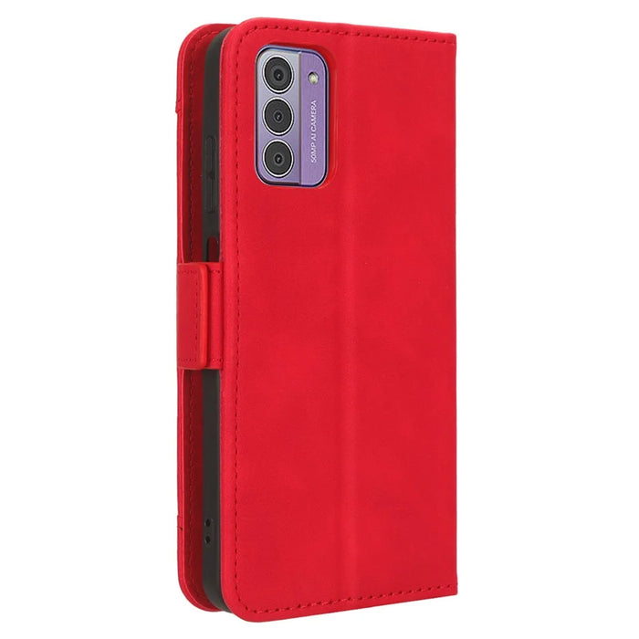 Multiple Card Slots Leather Wallet Case for Nokia C300 , Stand Phone Full Protection Phone Cover - Red - 7