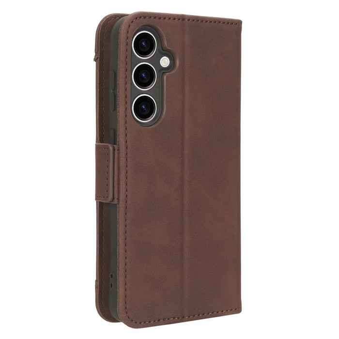 Phone Case with Multiple Card Slots for Samsung Galaxy S23 FE , Stand Wallet Leather Cover - Brown - 7