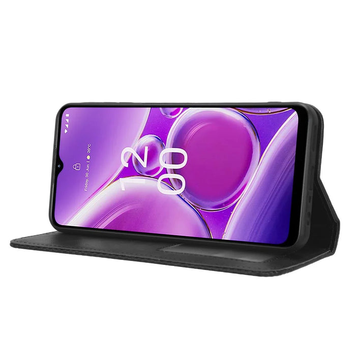 PU Leather Retro Phone Case for Nokia G42 , Stand Wallet Shockproof Cover - Black - 3