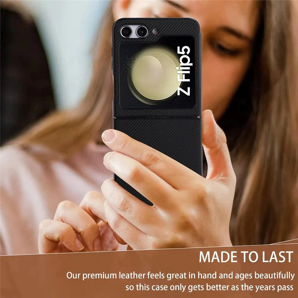 VILI TC Series Slim Phone Case for Samsung Galaxy Z Flip5 5G , PU Leather Coated PC+TPU Protective Cover - 3