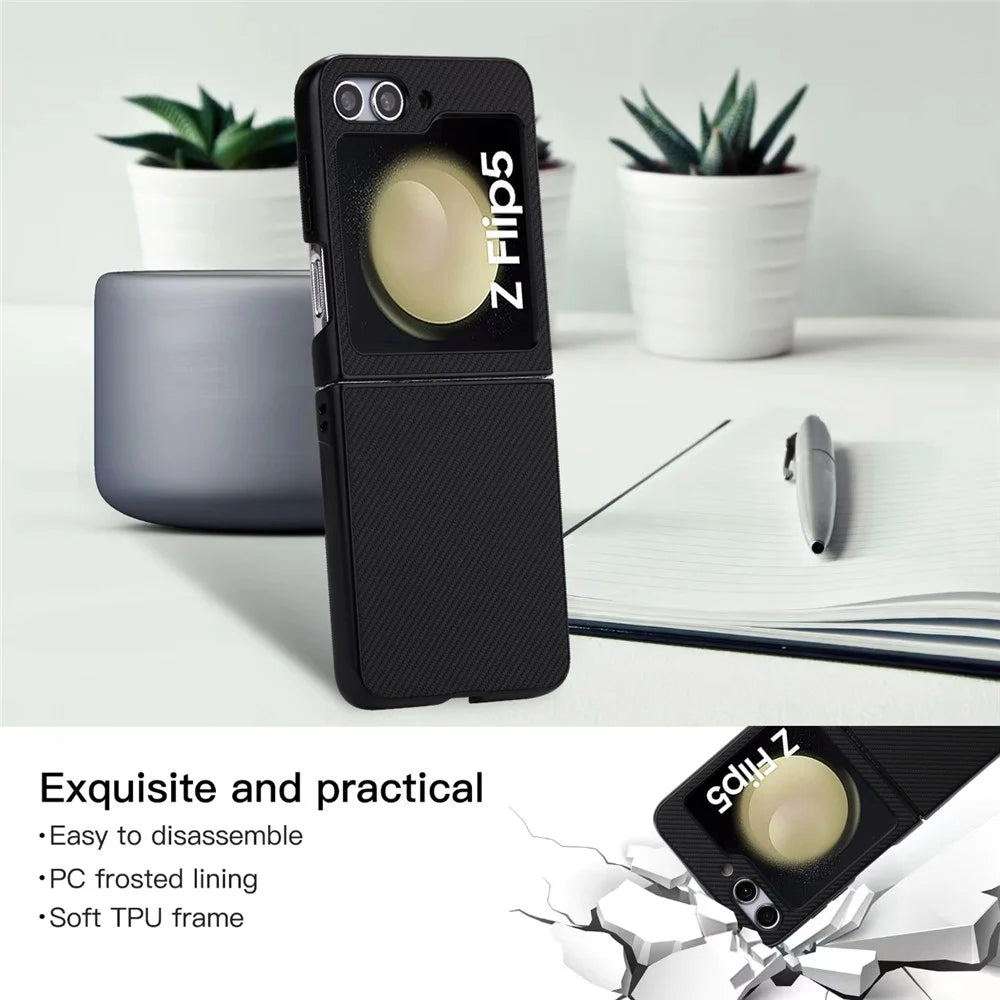 VILI TC Series Slim Phone Case for Samsung Galaxy Z Flip5 5G , PU Leather Coated PC+TPU Protective Cover - 4