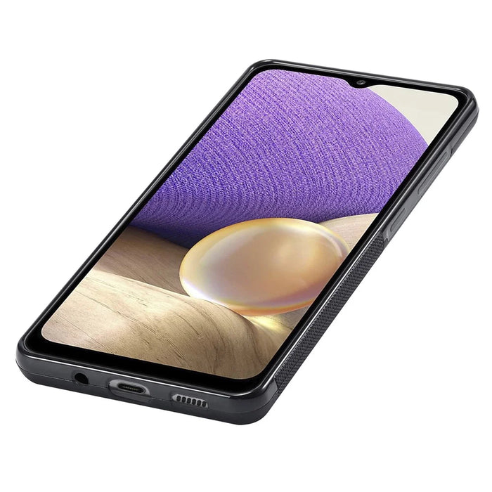 LC.IMEEKE Phone Case for Samsung Galaxy A32 5G / M32 5G , Carbon Fiber Texture PU Leather Coated TPU+EVA Cover - 6